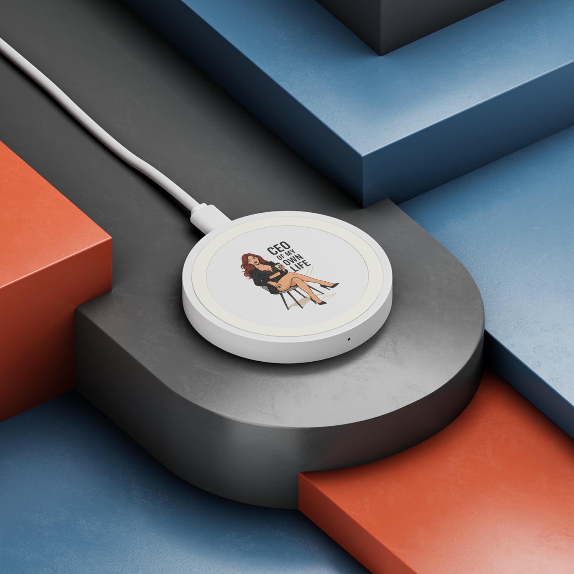 Wireless Charging Pad for Boss Babes, CEO of My Own Life Charging Station, Work-from-Home Gift, Office Decor
