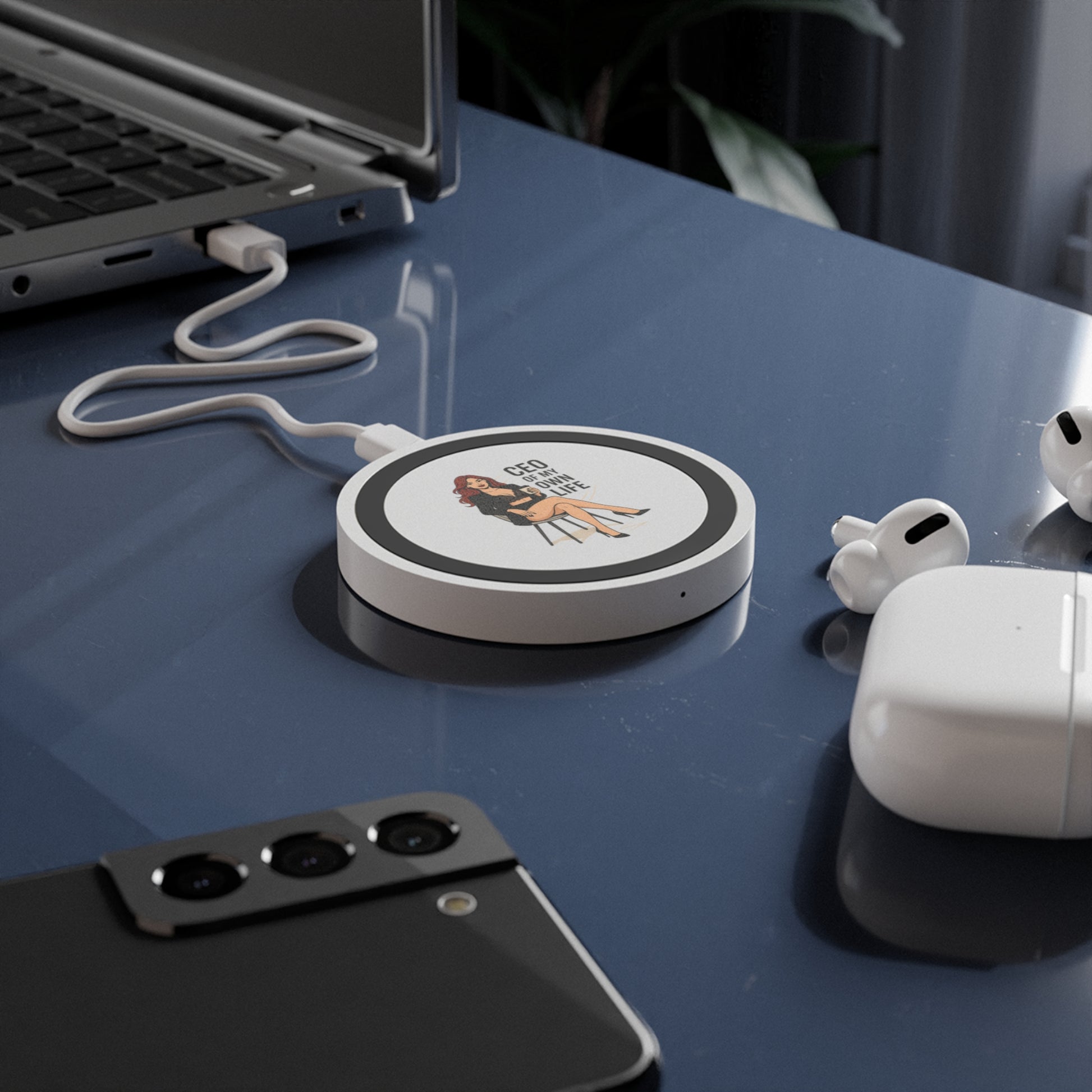 Wireless Charging Pad for Boss Babes, CEO of My Own Life Charging Station, Work-from-Home Gift, Office Decor