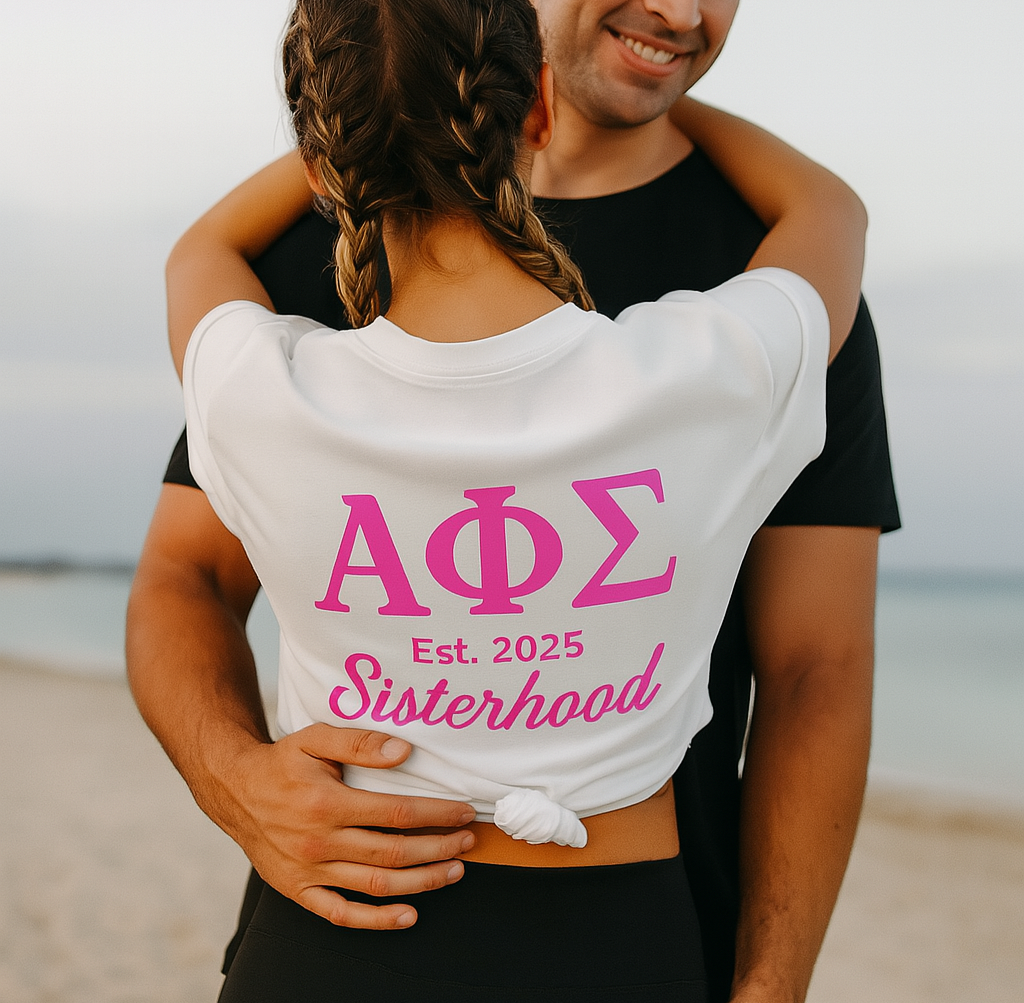 ΑΦΣ Est. 2025 Sisterhood Boxy Back Print T-Shirt