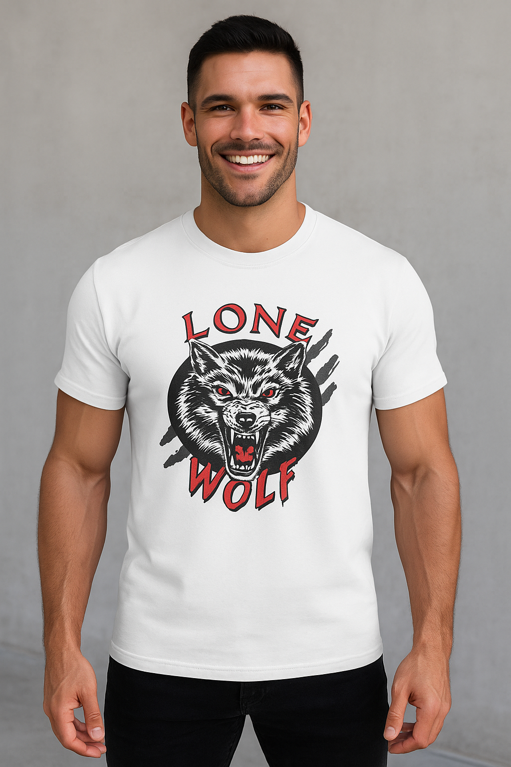 Lone Wolf Mens Cotton T-Shirt