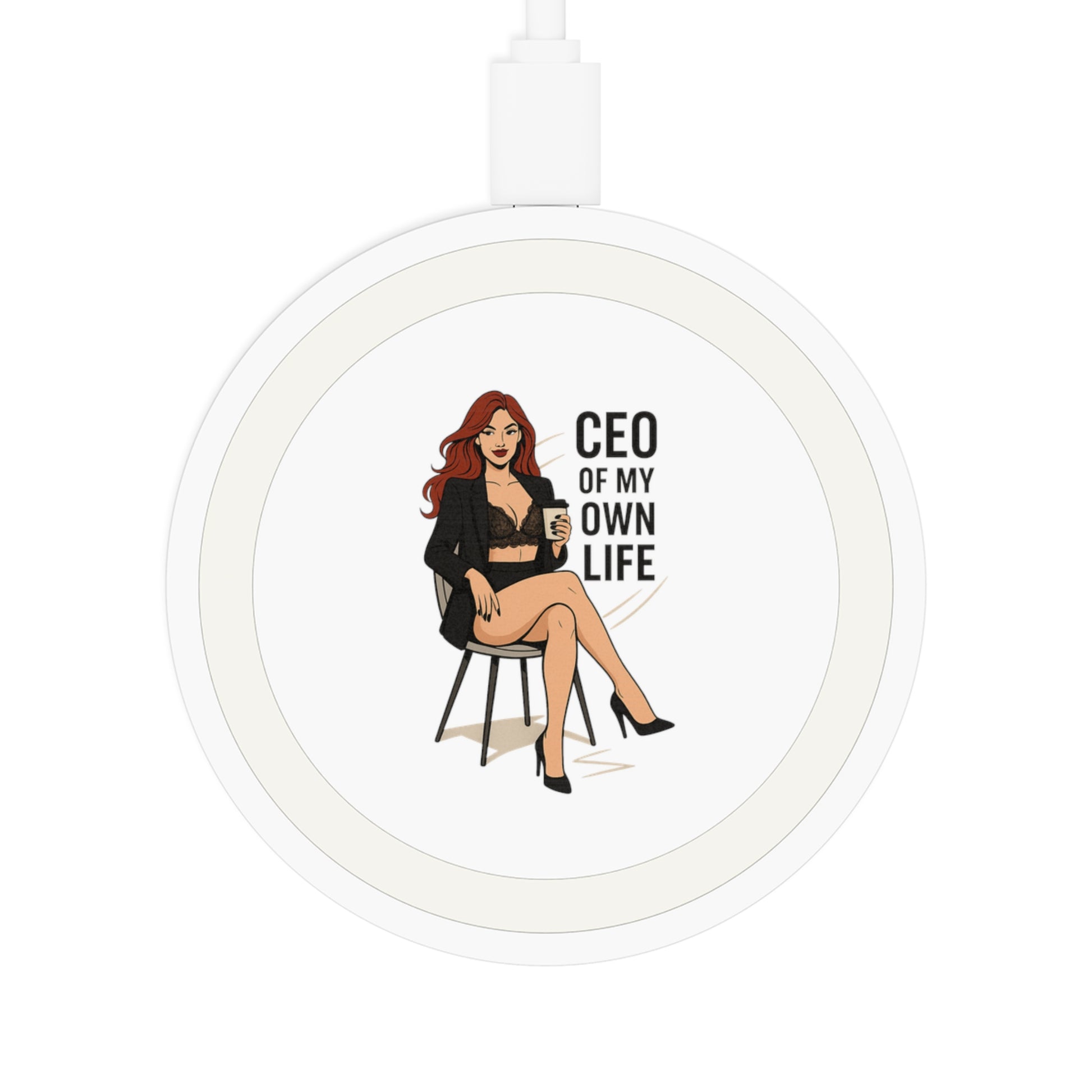 Wireless Charging Pad for Boss Babes, CEO of My Own Life Charging Station, Work-from-Home Gift, Office Decor