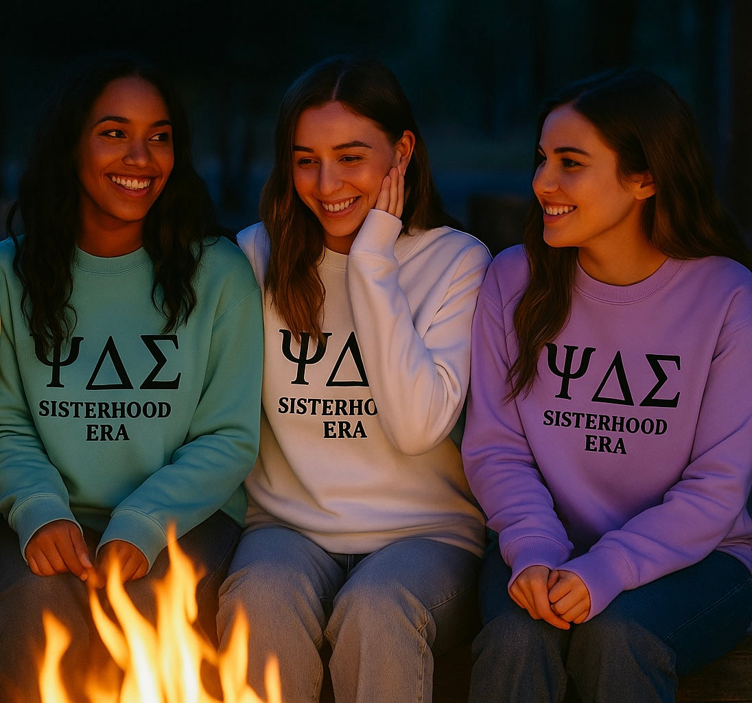 ΨΔΣ Sisterhood Era Greek Letter Sweatshirt | Sorority Inspired Psi Delta Sigma Cozy Jumper  | Greek Life Gift