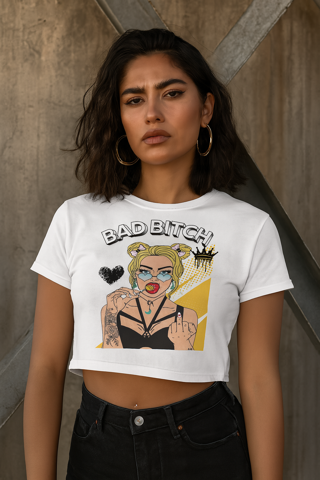 Bad Bitch Crop Top - Bold Graphic Tee
