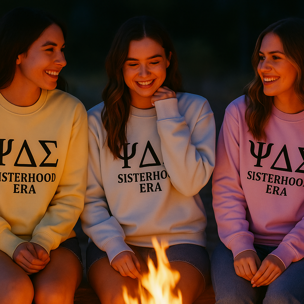 ΨΔΣ Sisterhood Era Greek Letter Sweatshirt | Sorority Inspired Psi Delta Sigma Cozy Jumper  | Greek Life Gift