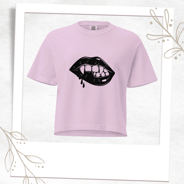 Sunnydale Class 99 - Buffy Inspired - Vampire Lips Crop Top
