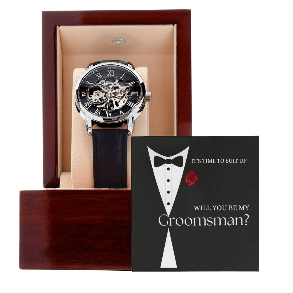 Will You Be My Groomsman?  Openwork Watch Gift