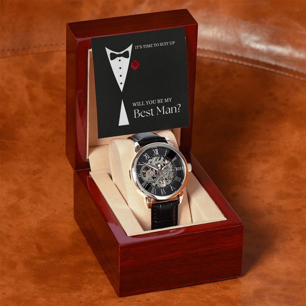 Will You Be My Best Man Gift - Openwork Watch