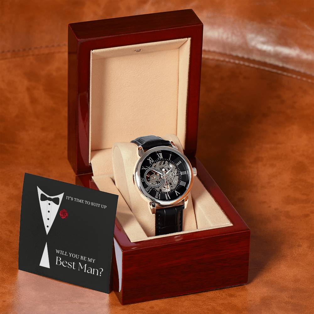 Will You Be My Best Man Gift - Openwork Watch