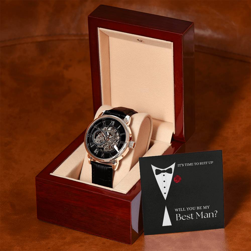 Will You Be My Best Man Gift - Openwork Watch