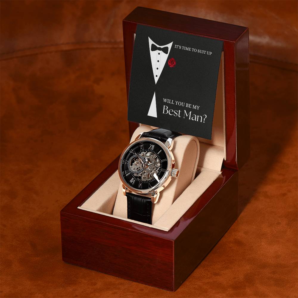 Will You Be My Best Man Gift - Openwork Watch
