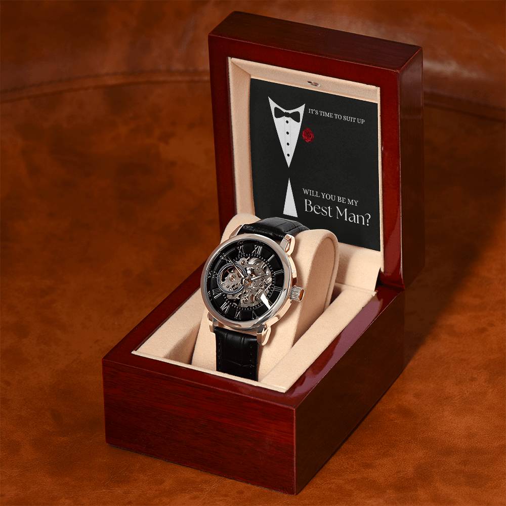 Will You Be My Best Man Gift - Openwork Watch