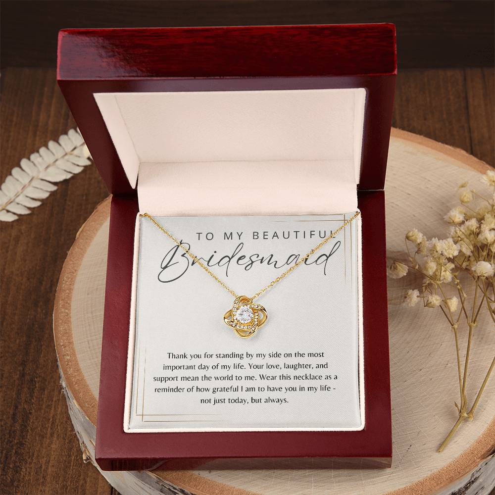 To My Bridesmaid Necklace Gift