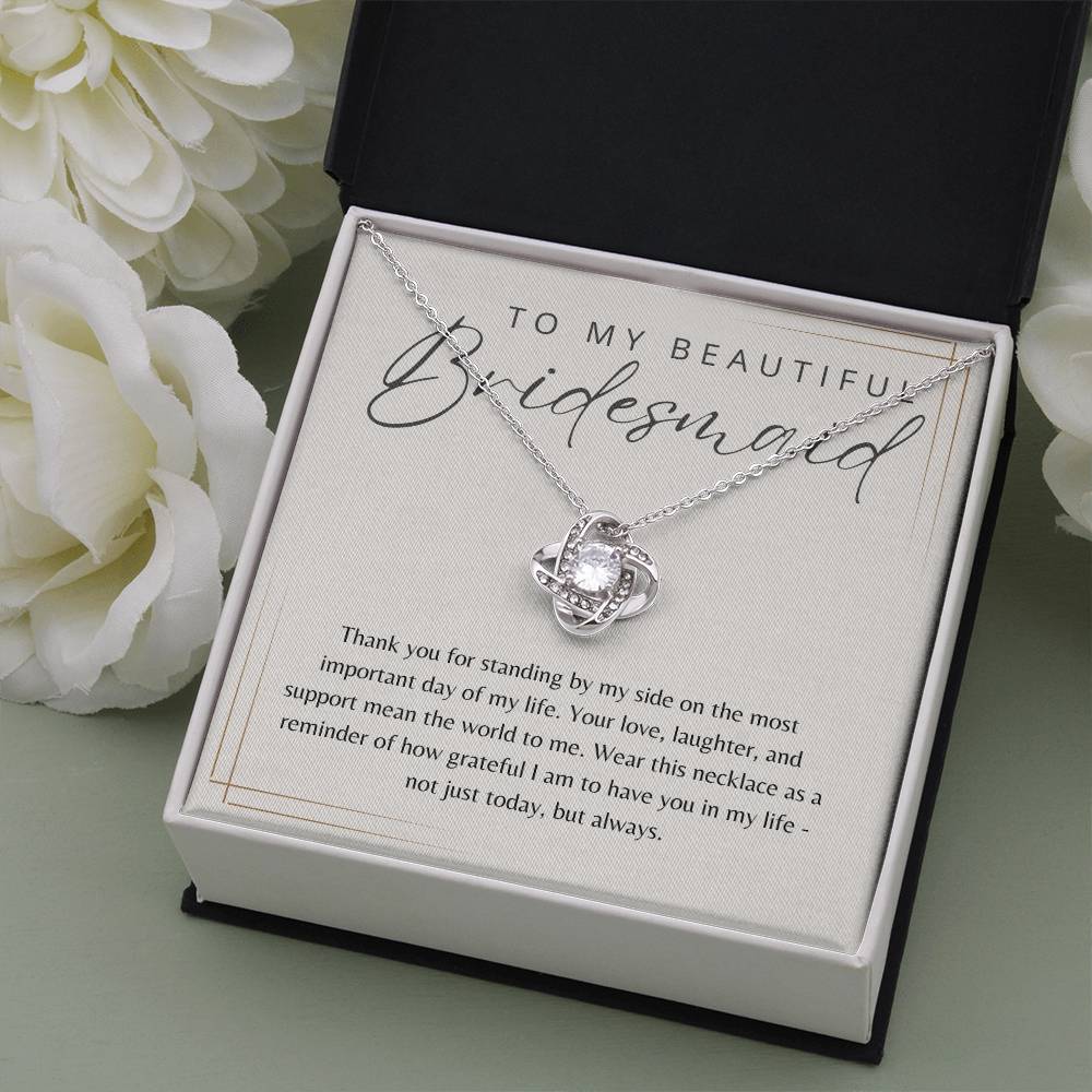 To My Bridesmaid Necklace Gift