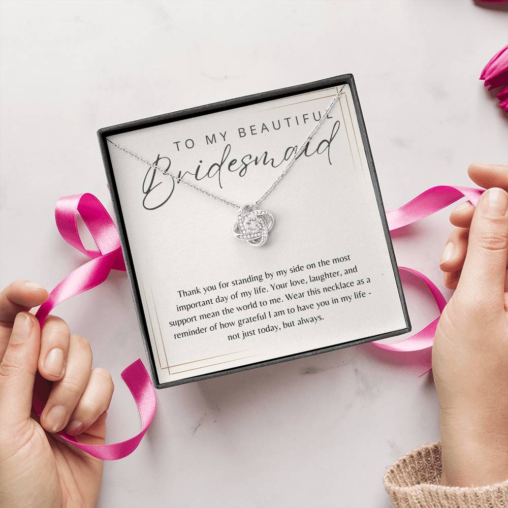 To My Bridesmaid Necklace Gift