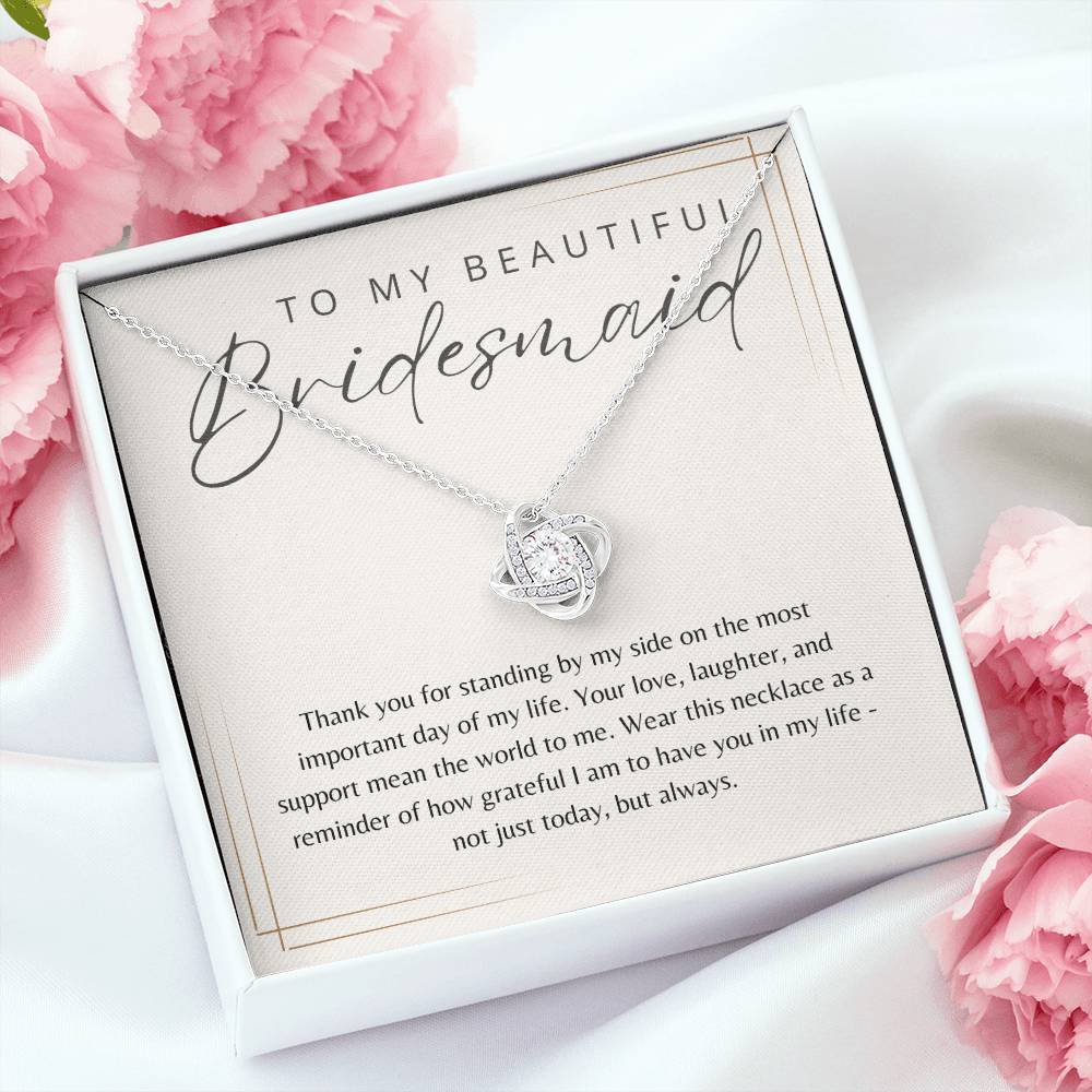To My Bridesmaid Necklace Gift