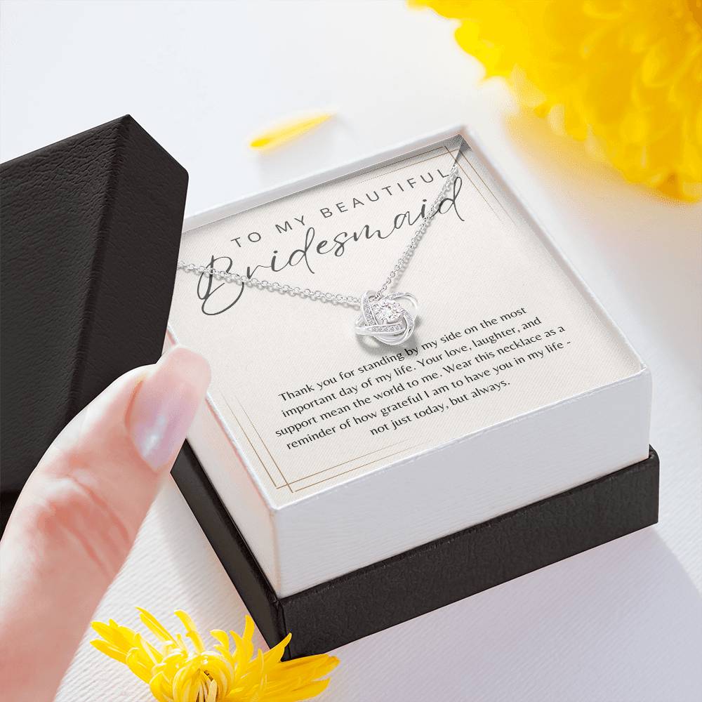 To My Bridesmaid Necklace Gift