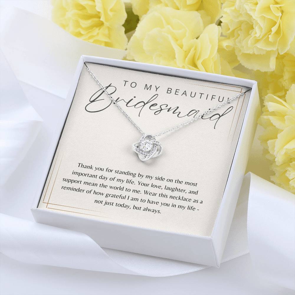 To My Bridesmaid Necklace Gift