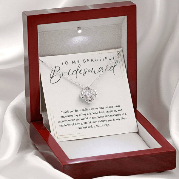To My Bridesmaid Necklace Gift