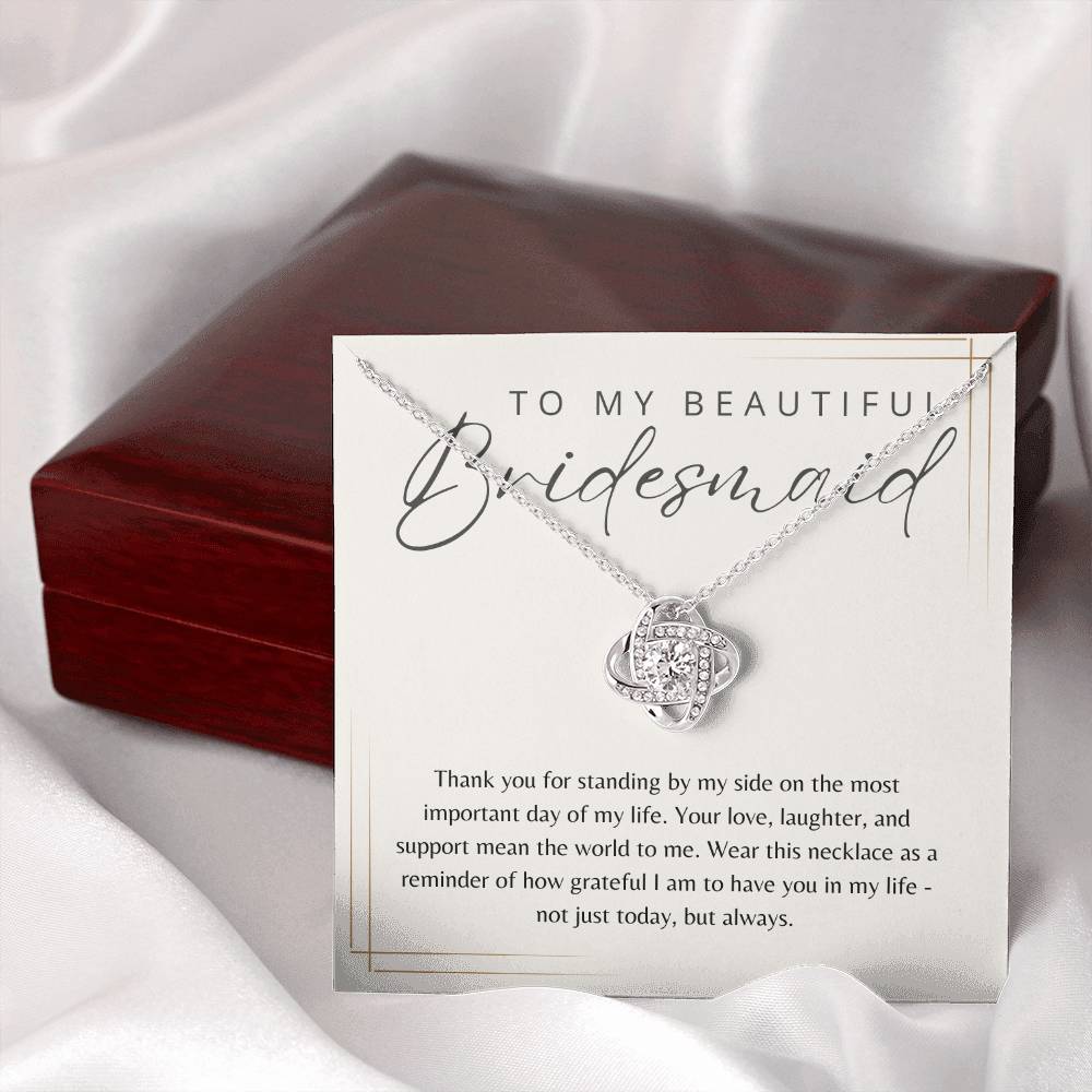 To My Bridesmaid Necklace Gift