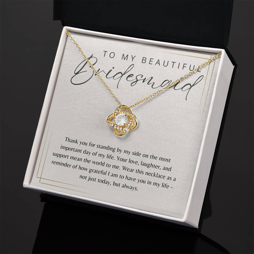 To My Bridesmaid Necklace Gift