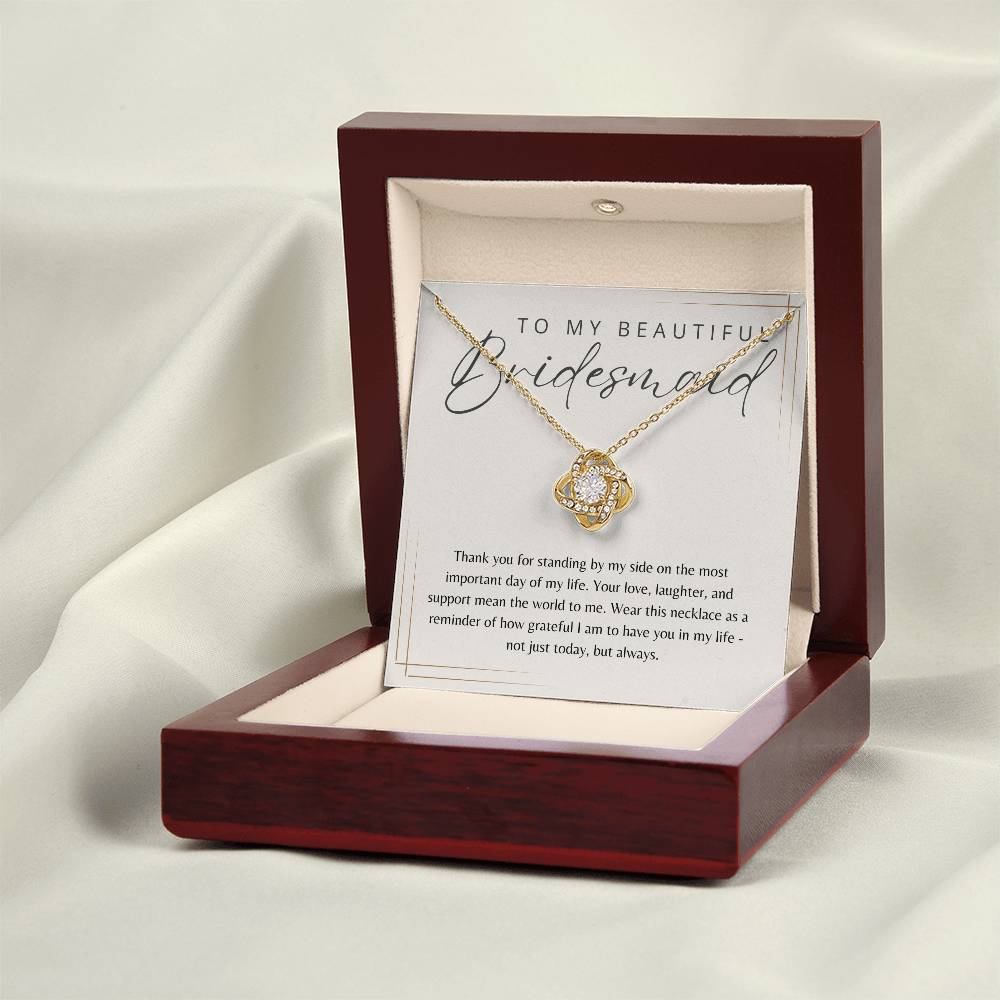 To My Bridesmaid Necklace Gift