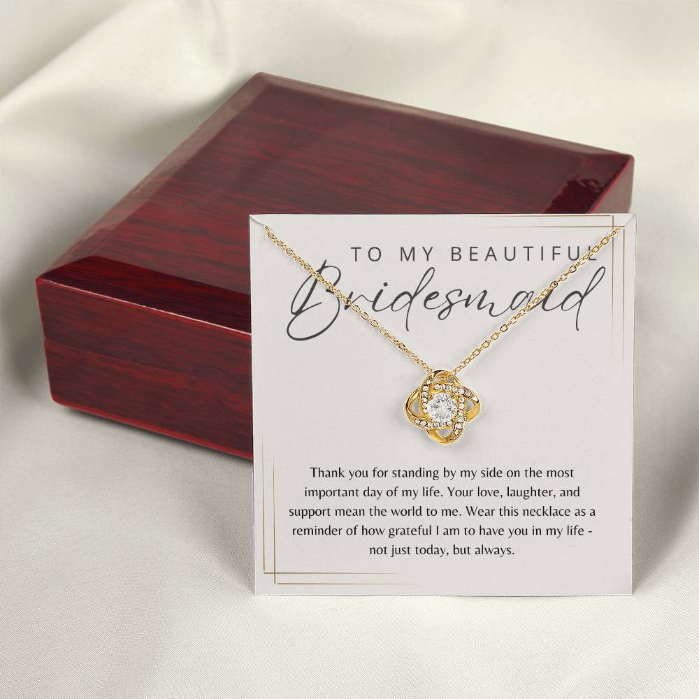To My Bridesmaid Necklace Gift