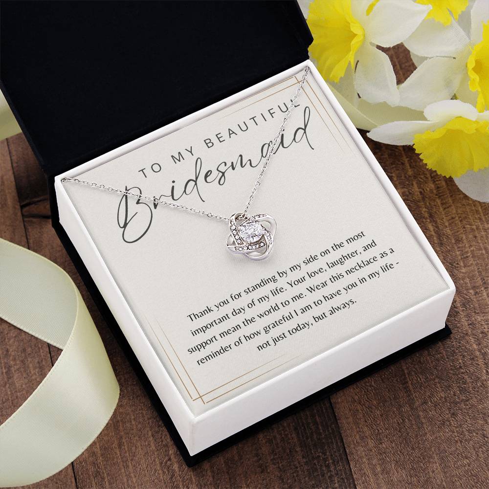To My Bridesmaid Necklace Gift