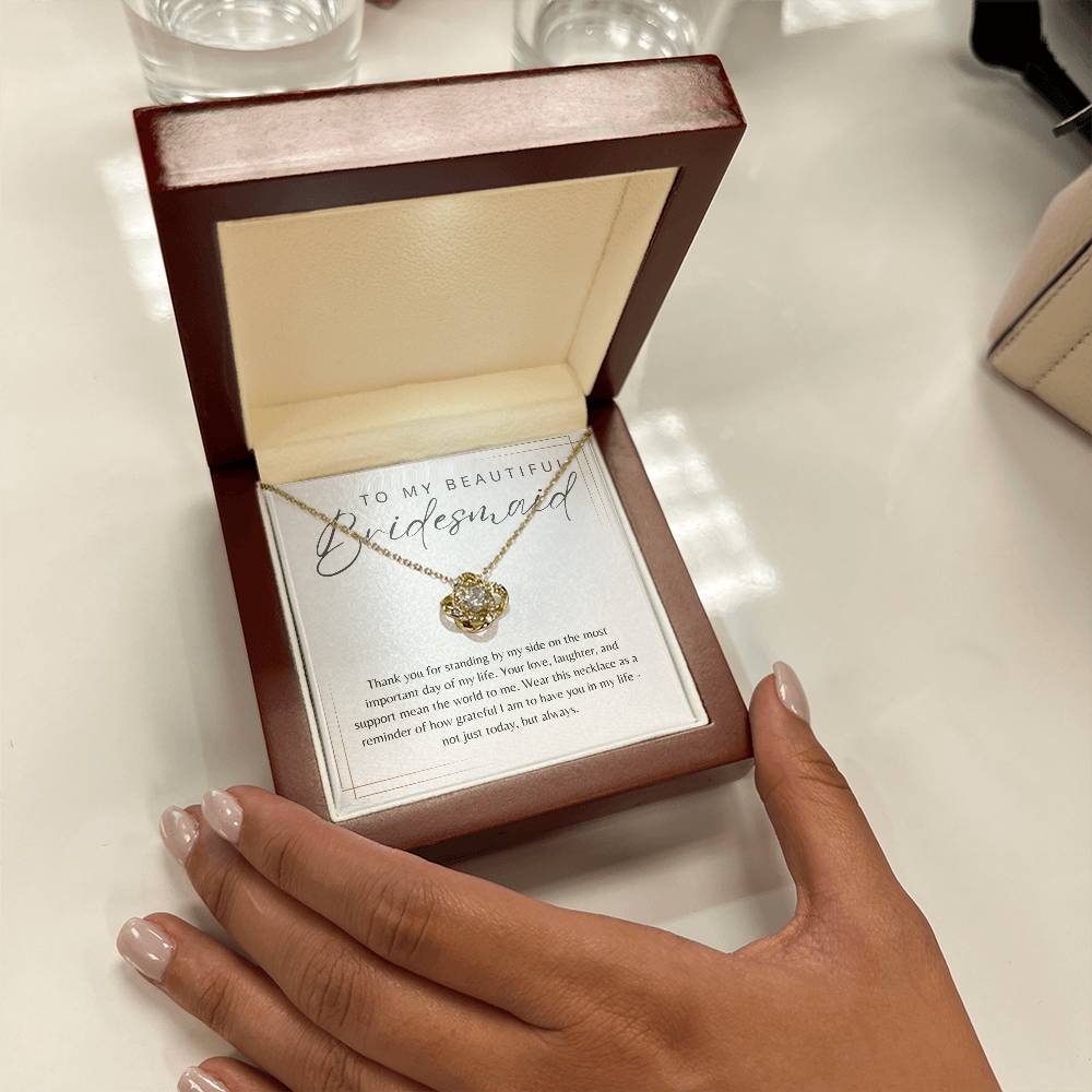 To My Bridesmaid Necklace Gift