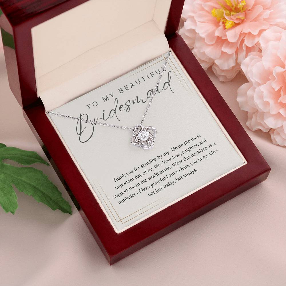 To My Bridesmaid Necklace Gift