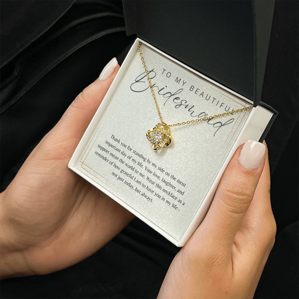 To My Bridesmaid Necklace Gift