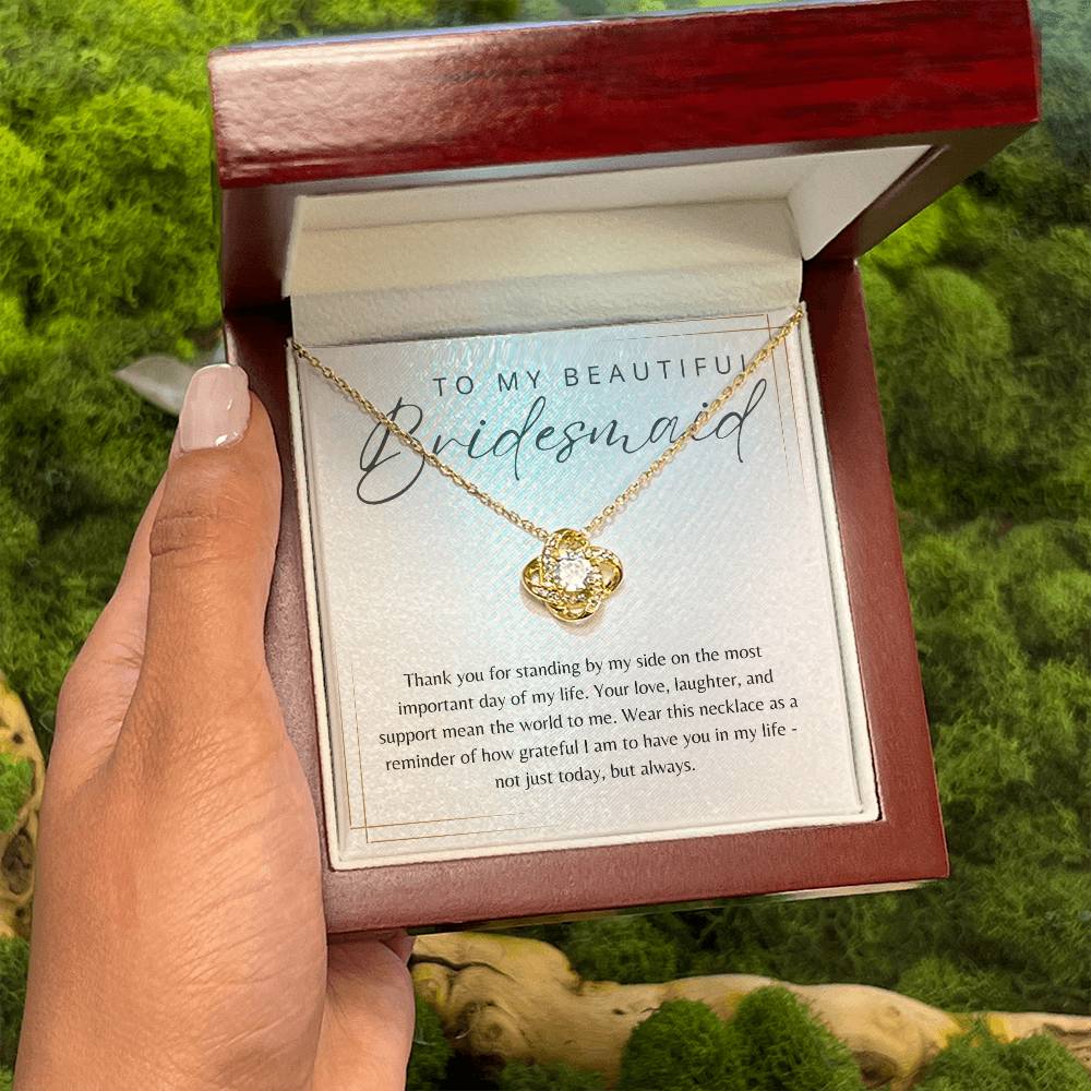To My Bridesmaid Necklace Gift