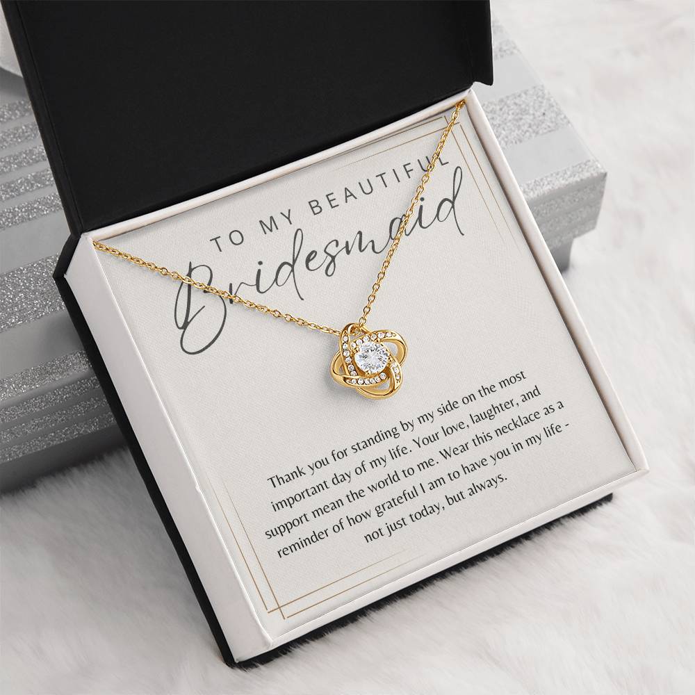 To My Bridesmaid Necklace Gift
