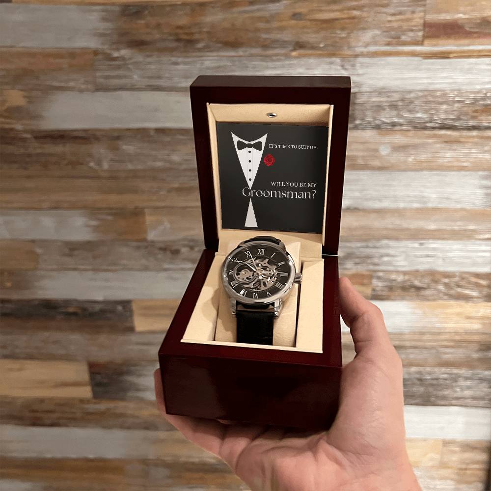 Will You Be My Groomsman?  Openwork Watch Gift