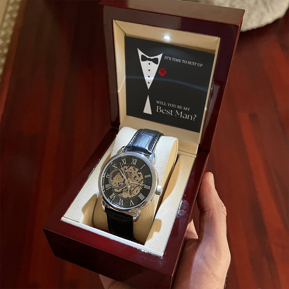 Will You Be My Best Man Gift - Openwork Watch