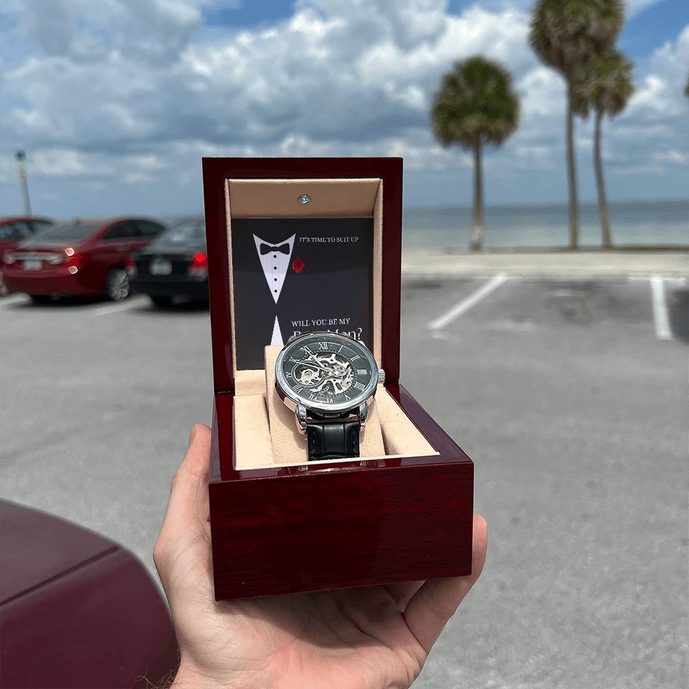 Will You Be My Best Man Gift - Openwork Watch