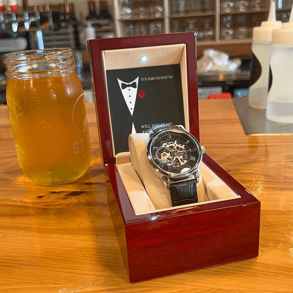 Will You Be My Best Man Gift - Openwork Watch