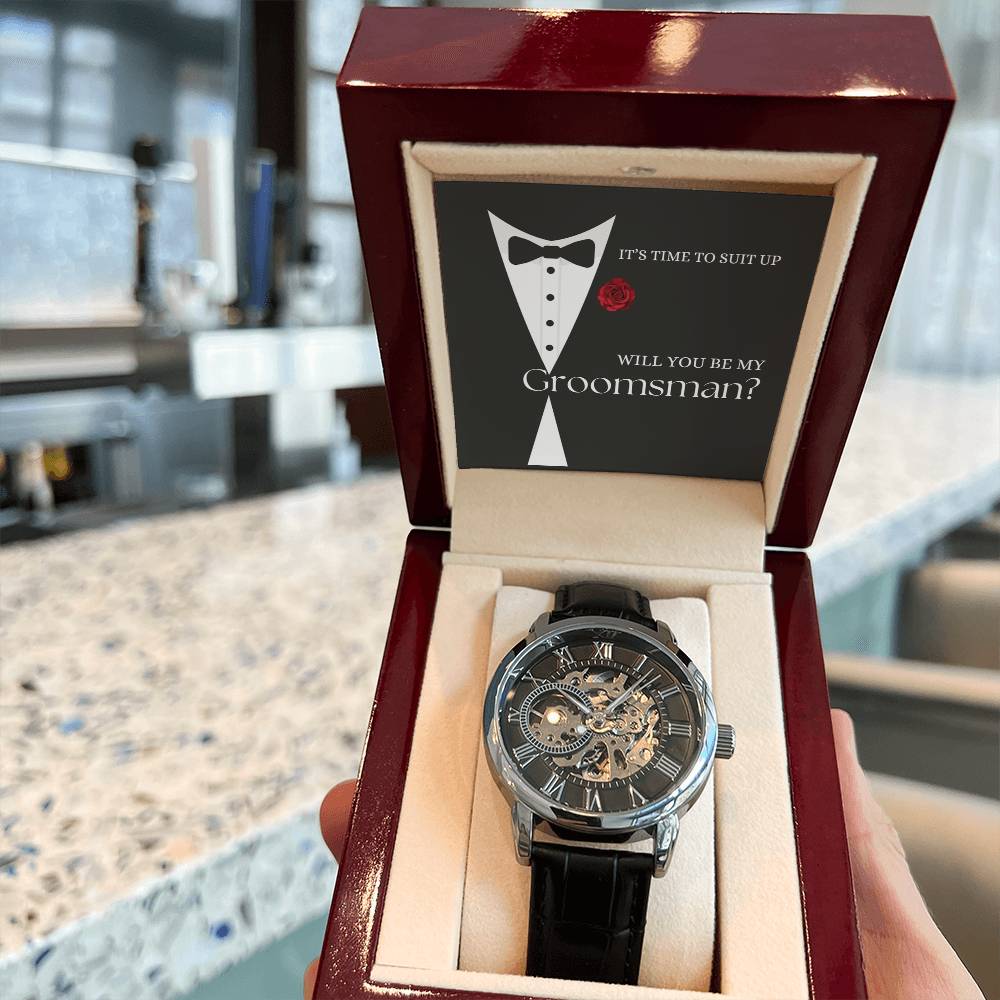 Will You Be My Groomsman?  Openwork Watch Gift