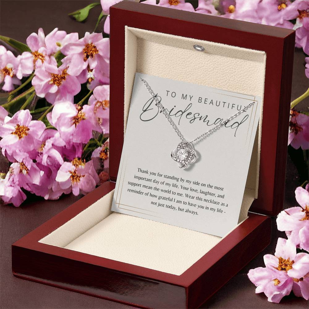 To My Bridesmaid Necklace Gift