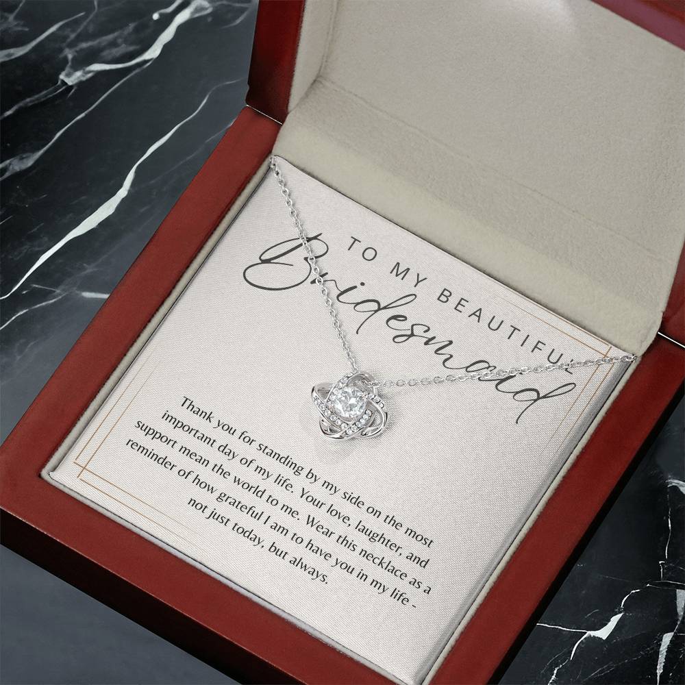 To My Bridesmaid Necklace Gift