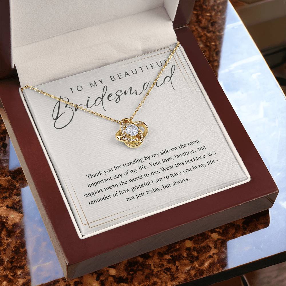 To My Bridesmaid Necklace Gift