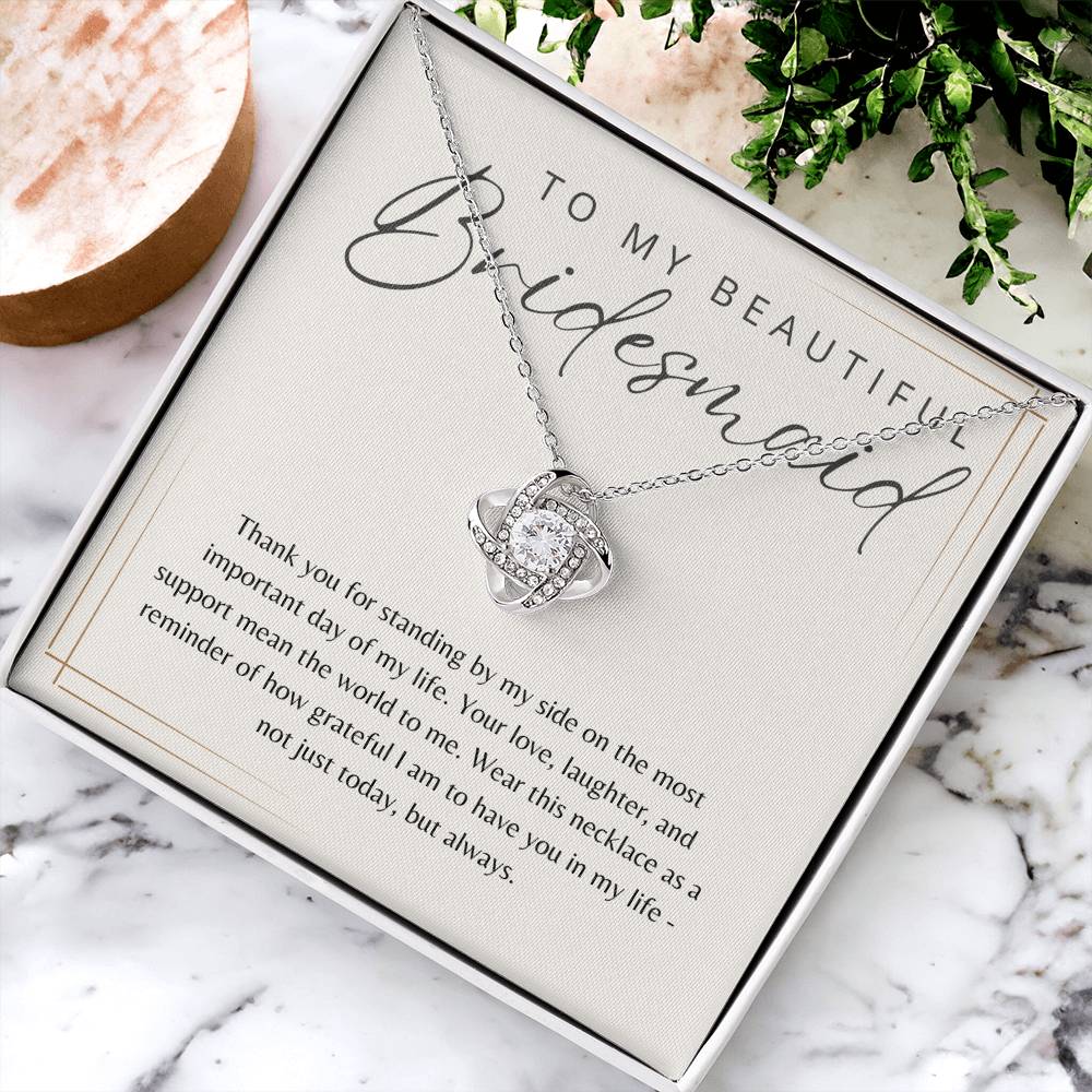 To My Bridesmaid Necklace Gift