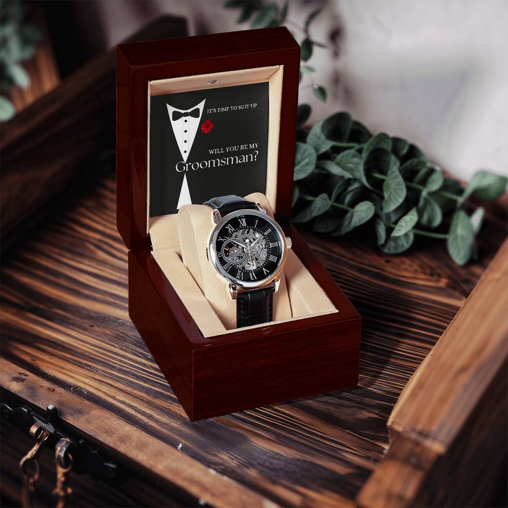 Will You Be My Groomsman?  Openwork Watch Gift