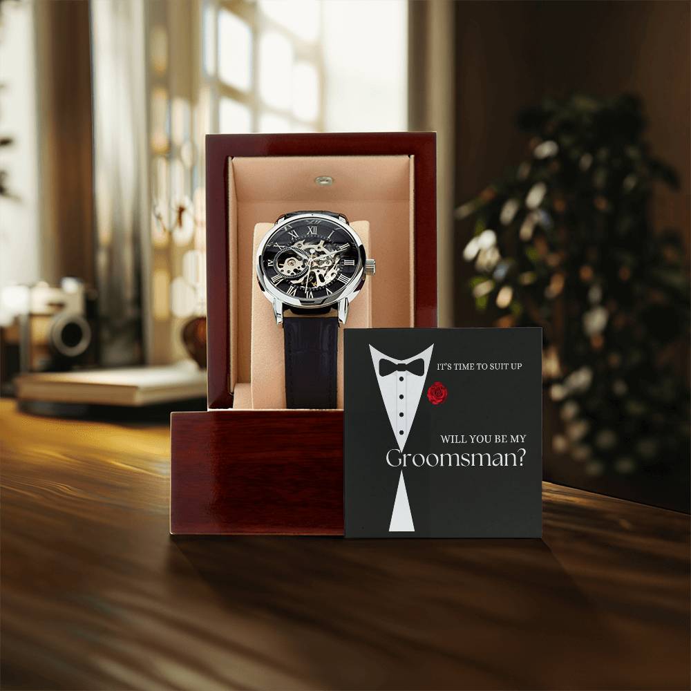 Will You Be My Groomsman?  Openwork Watch Gift