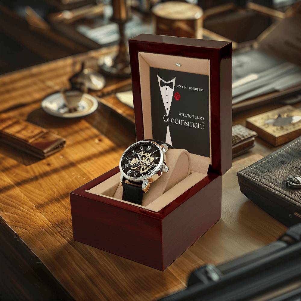 Will You Be My Groomsman?  Openwork Watch Gift