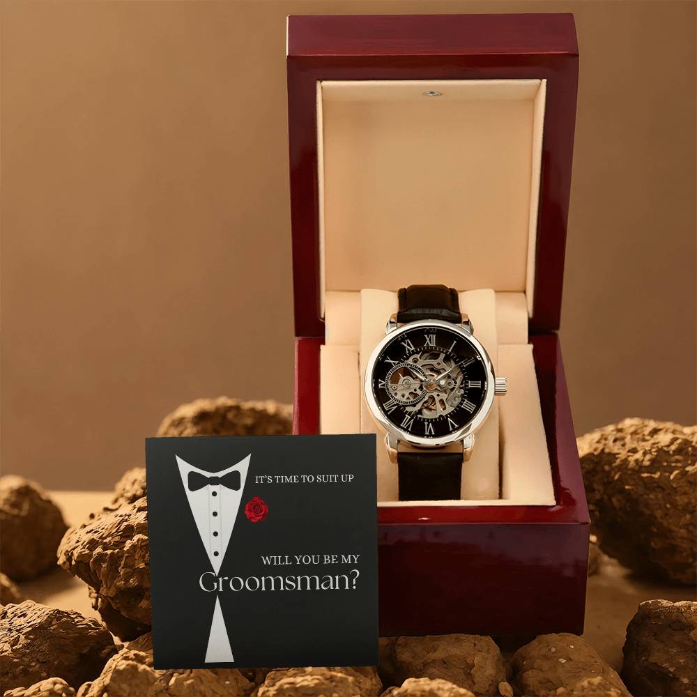 Will You Be My Groomsman?  Openwork Watch Gift