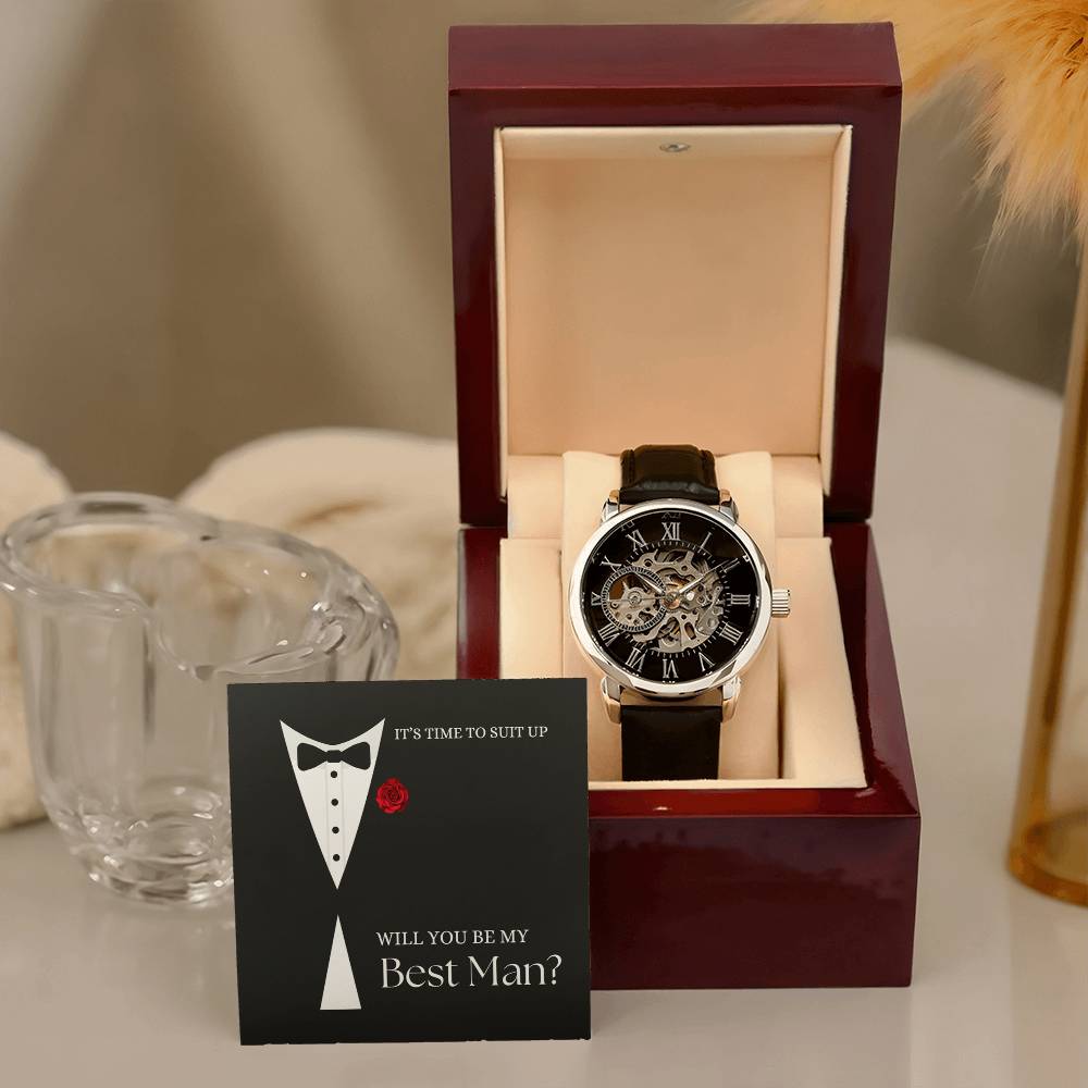 Will You Be My Best Man Gift - Openwork Watch