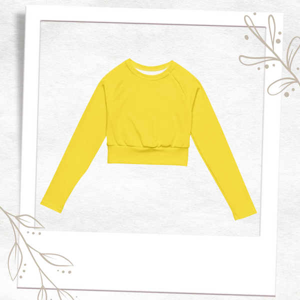 Yellow Long-Sleeve Crop Top