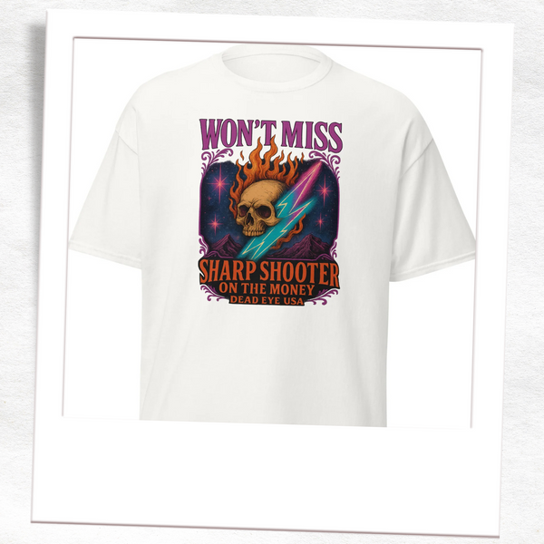 Won’t Miss – Sharp Shooter Graphic Skull Tee | Dead Eye USA Unisex T-Shirt