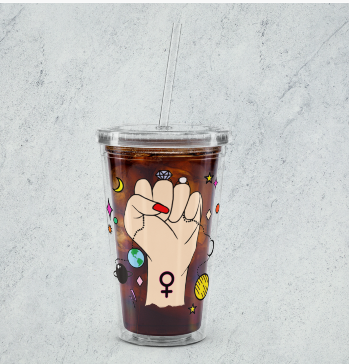 Empowered Hands Shape The World Straw Drinking Cup