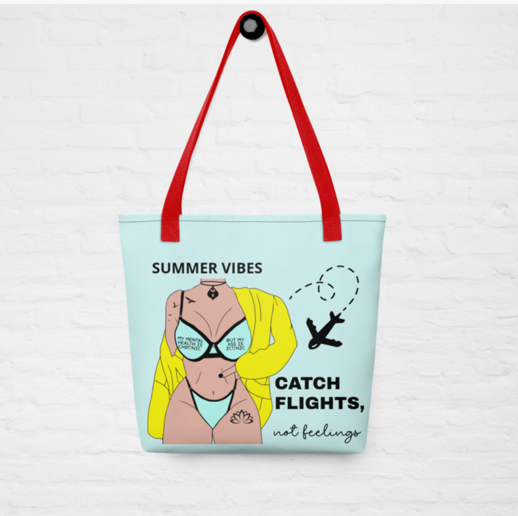 Summer Vibes Tote - Catch Flights, Not Feelings